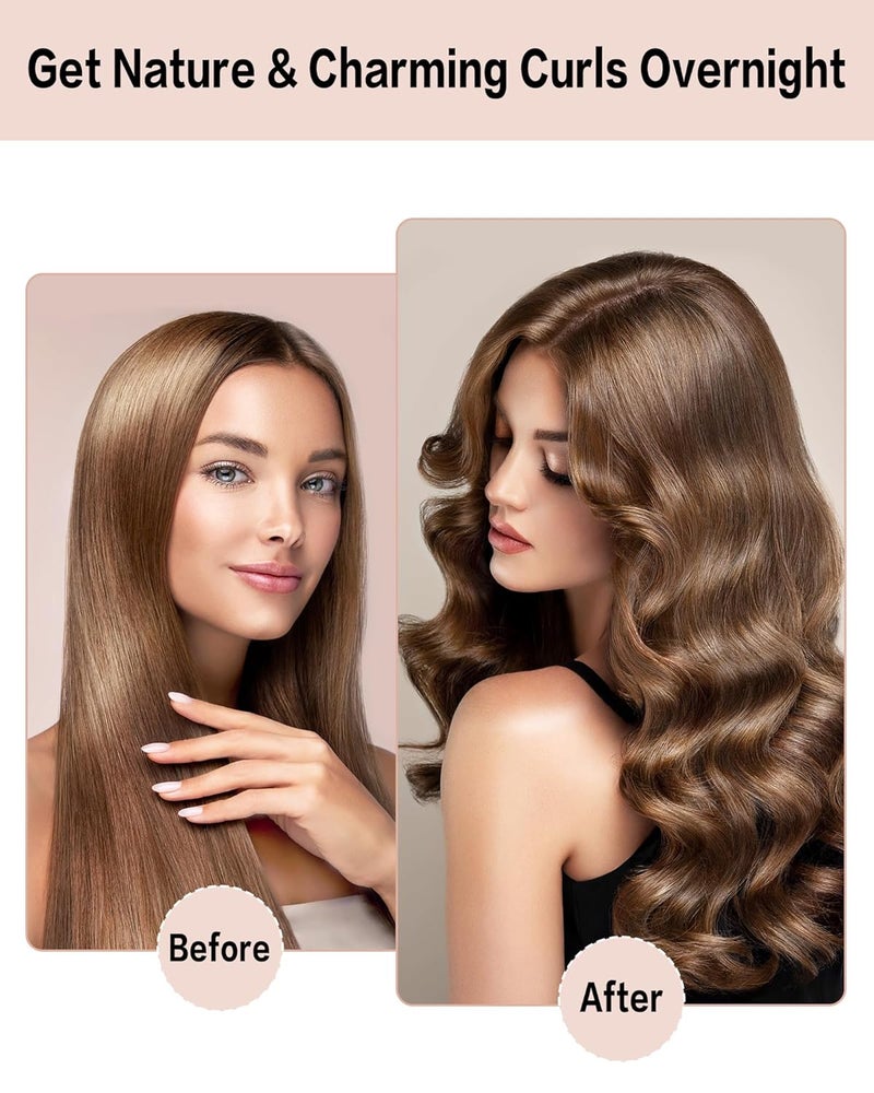 Seritant Heatless Curls Overnight Hair Curler - 4 Pcs Curling Rod to Sleep In, Velvet Hair Rollers with Satin Hair Scarf - Image 2